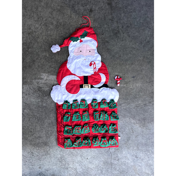 Vintage L'Art Christmas Advent Calendar Fabric Santa Claus 90s 24 pockets‎ kids - Picture 4 of 7